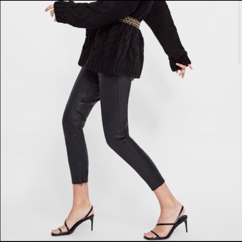 NWT Zara Faux Leather Leggings